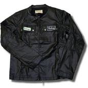 View Item Slazenger Heritage Retro Norton Faux Leather Biker Jacket Black